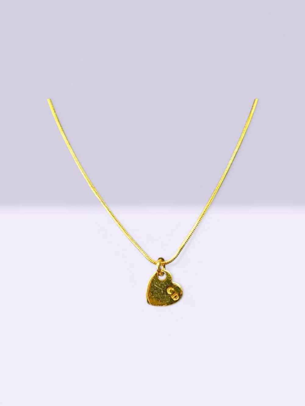 Dior Gold Heart Pendant Necklace